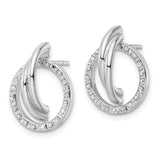 Sterling Silver Platinum-Plated Diamond Mystique Post Earrings-WBC-QDF187