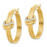 Sterling Silver 18K Gold-Plated Diamond Mystique Fancy Hoop Earrings-WBC-QDF188
