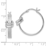 Sterling Silver Platinum-Plated Diamond Mystique Fancy Hoop Earrings-WBC-QDF189