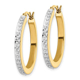 Sterling Silver 18k Gold-plated Diamond Mystique Hoop Earrings-WBC-QDF191