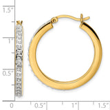 Sterling Silver 18k Gold-plated Diamond Mystique Hoop Earrings-WBC-QDF191