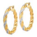 Sterling Silver 18k Gold-Plated Diamond Mystique Twisted Hoop Earrings-WBC-QDF194