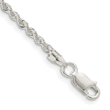 Sterling Silver 2.3mm Solid Rope Chain Anklet-WBC-QDR040-10