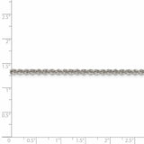 Sterling Silver 2.5mm Solid Rope Chain-WBC-QDR050-9