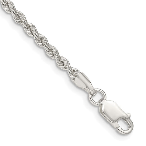 Sterling Silver 2.5mm Solid Rope Chain-WBC-QDR050-10