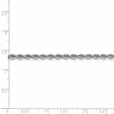 Sterling Silver 3mm Solid Rope Chain-WBC-QDR060-10
