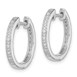 Sterling Silver Rhodium Diam. Earrings-WBC-QDX112