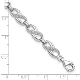 Sterling Silver Rhodium-plated Diam. Bracelet-WBC-QDX1143