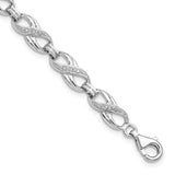 Sterling Silver Rhodium-plated Diam. Bracelet-WBC-QDX1143