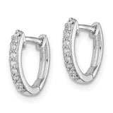 Sterling Silver Rhodium Diam. Huggie Earrings-WBC-QDX119