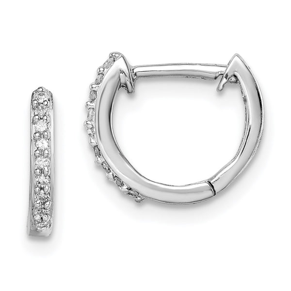 Sterling Silver Rhodium Diam. Huggie Earrings-WBC-QDX119