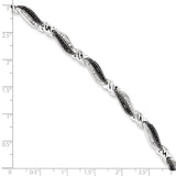 Sterling Silver Rhod Plated Black & White Diamond Bracelet-WBC-QDX1218