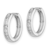 Sterling Silver Rhodium Diam. Huggie Earrings-WBC-QDX124