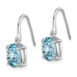 Sterling Silver Rhodium Light Swiss Blue Topaz Wire Earrings-WBC-QDX575