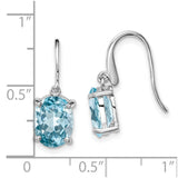 Sterling Silver Rhodium Light Swiss Blue Topaz Wire Earrings-WBC-QDX575