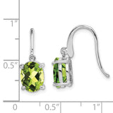 Sterling Silver Rhodium Peridot Wire Earrings-WBC-QDX846