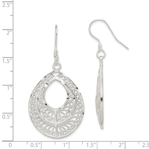 Sterling Silver Filigree Earrings-WBC-QE1