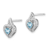 Sterling Silver Rhodium-plated Light Swiss Blue Topaz Diamond Earrings-WBC-QE10229BT