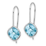 Sterling Silver Rhodium Plated Lt Swiss Blue Topaz Square Earrings-WBC-QE10334BT