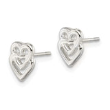 Sterling Silver Heart Mini Earrings-WBC-QE107