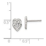 Sterling Silver Heart Mini Earrings-WBC-QE107