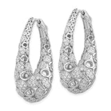 Sterling Silver Rhodium-plated Accent PavÇ CZ Oval Hoop Earrings-WBC-QE11080