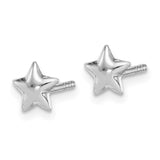 Sterling Silver RH Plated Child's Polished Star Post Earrings-WBC-QE11252