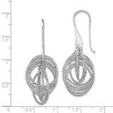 Sterling Silver Rhodium-plated Dangle D/C Circles Dangle Earrings-WBC-QE11440