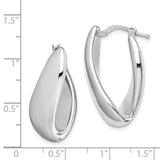 Sterling Silver RH-plated Polished Twist Hollow Hoop Earrings-WBC-QE11631