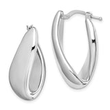 Sterling Silver RH-plated Polished Twist Hollow Hoop Earrings-WBC-QE11631