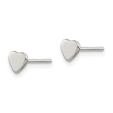 Sterling Silver Polished Heart Post Earrings-WBC-QE11761