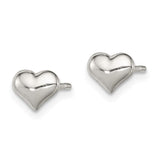 Sterling Silver Polished Heart Post Earrings-WBC-QE11764