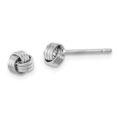 Sterling Silver RH-plated Polished Twisted Knot Post Earrings-WBC-QE11773