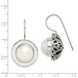 Sterling Silver 12-12.5 mm Cultured Mabe Pearl Earrings-WBC-QE12772