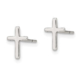 Sterling Silver Polished Cross Post Earrings-WBC-QE12964