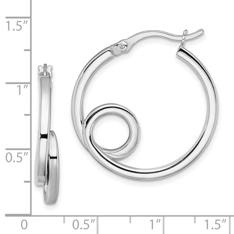 Sterling Silver Rhodium Plated Twisted Hoop Earrings-WBC-QE13173