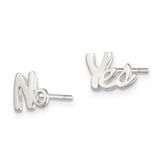Sterling Silver Polished Left and Right YES/NO Post Earrings-WBC-QE13426