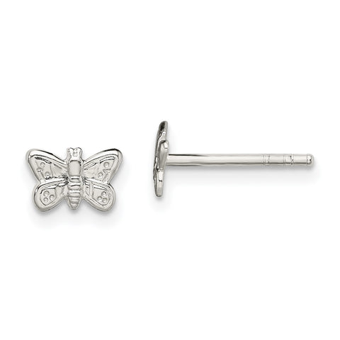 Sterling Silver Butterfly Post Earrings-WBC-QE13527