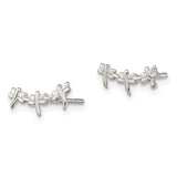 Sterling Silver Polished Dragonfly Post Earrings-WBC-QE13533
