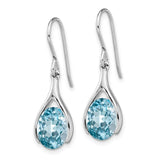 Sterling Silver Rhodium-plated Light Swiss Blue Topaz Shepherds Hook Earrin-WBC-QE14047BT