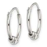 Sterling Silver Antiqued Beaded Endless Hoop Earrings-WBC-QE14200