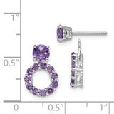 Sterling Silver Polished 5mm Amethyst Studs w/Dangle Earring Jackets-WBC-QE14366