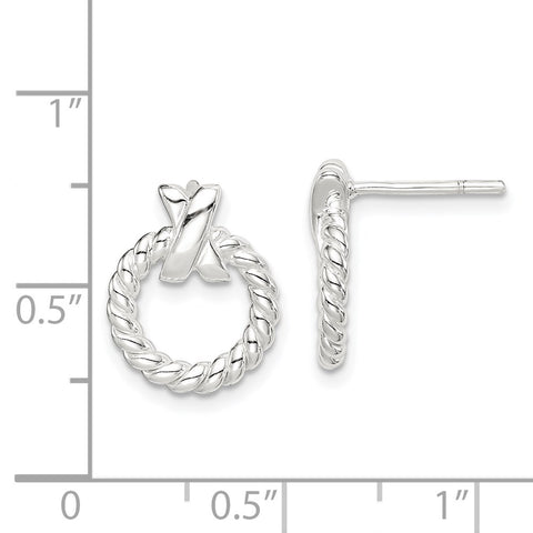 Sterling Silver Twisted X Post Earrings-WBC-QE14549