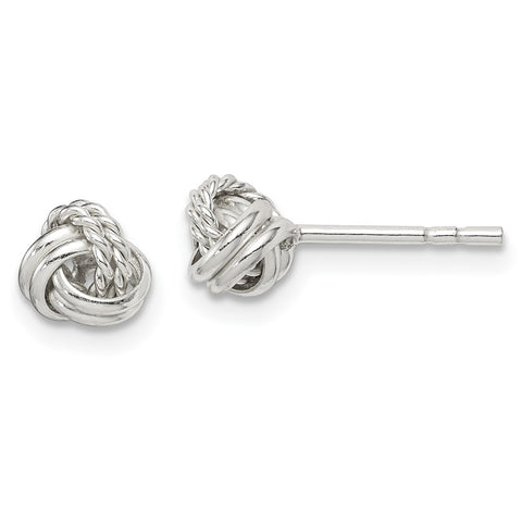 Sterling Silver Love Knot Post Earrings-WBC-QE14621