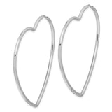 Sterling Silver Rhodium-Plated 2mm Heart Hoop Earrings-WBC-QE14843