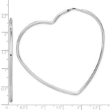 Sterling Silver Rhodium-Plated 2mm Heart Hoop Earrings-WBC-QE14843