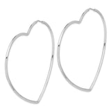 Sterling Silver Rhodium-Plated 2mm Heart Hoop Earrings-WBC-QE14845