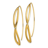 Sterling Silver Gold-plated CZ Twisted Threader Earrings-WBC-QE14988