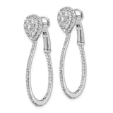 Sterling Silver CZ Omega Back Hoop Earrings-WBC-QE15437