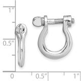 Sterling Silver Polished Medium Shackle Link Screw Earrings-WBC-QE15477